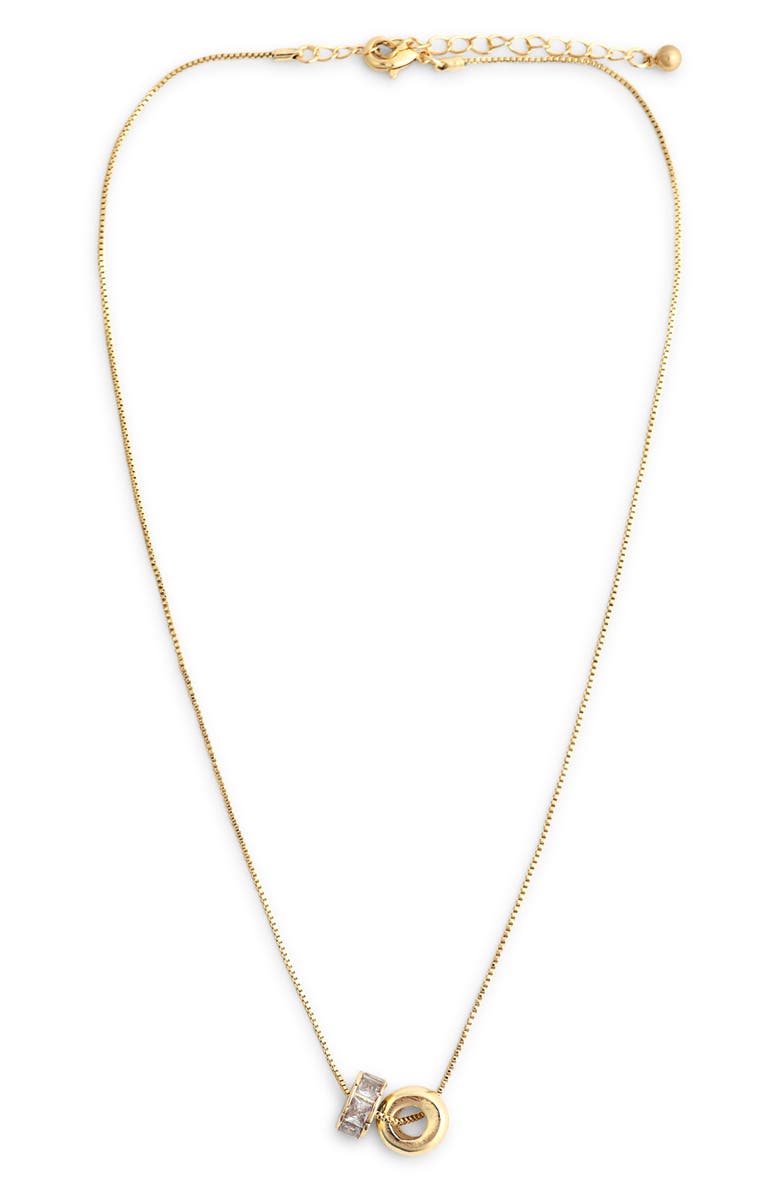 Panacea Crystal Barrel Pendant Necklace, Main, color, Gold
