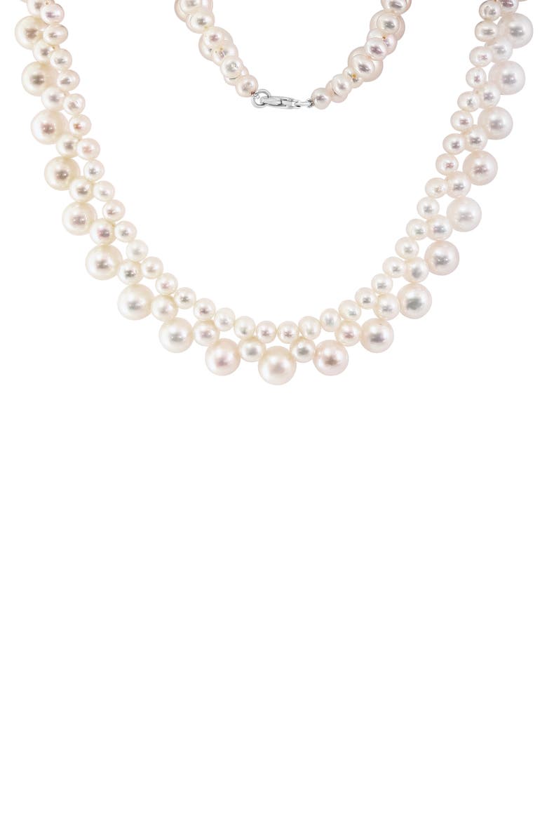 Sterling Silver Freshwater Pearl Necklace, Alternate, color, WHITE