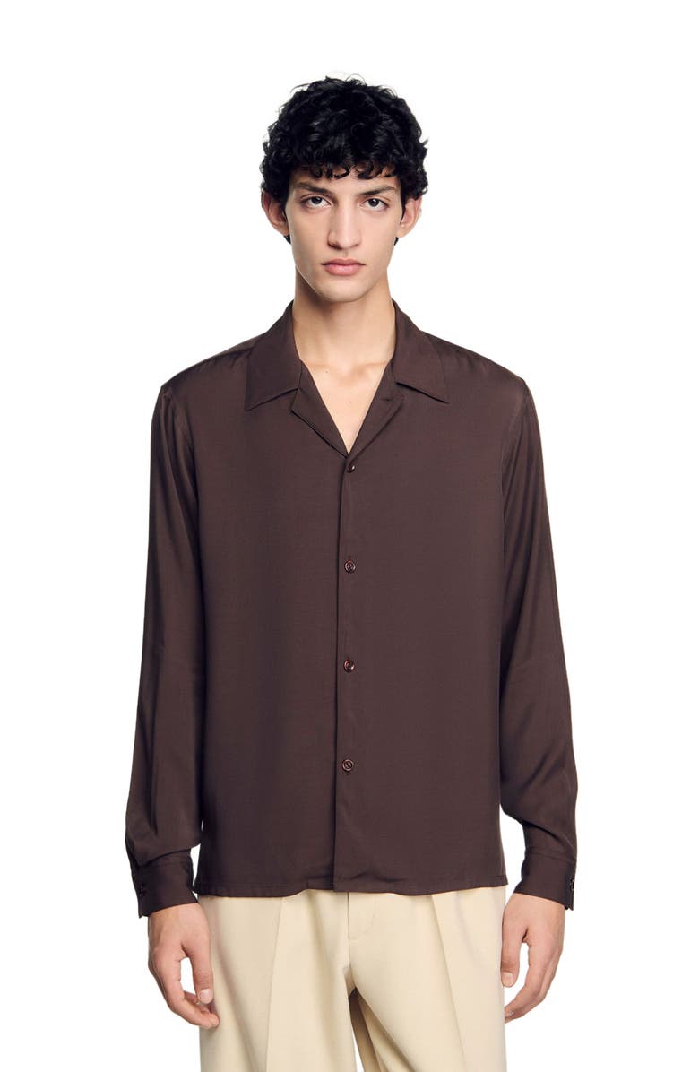 SANDRO Floaty shirt, Alternate, color, Moka.