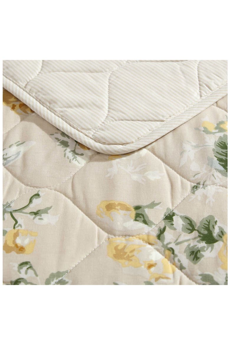 Roses Quilt & Sham Set, Alternate, color, GOLD/ BEIGE