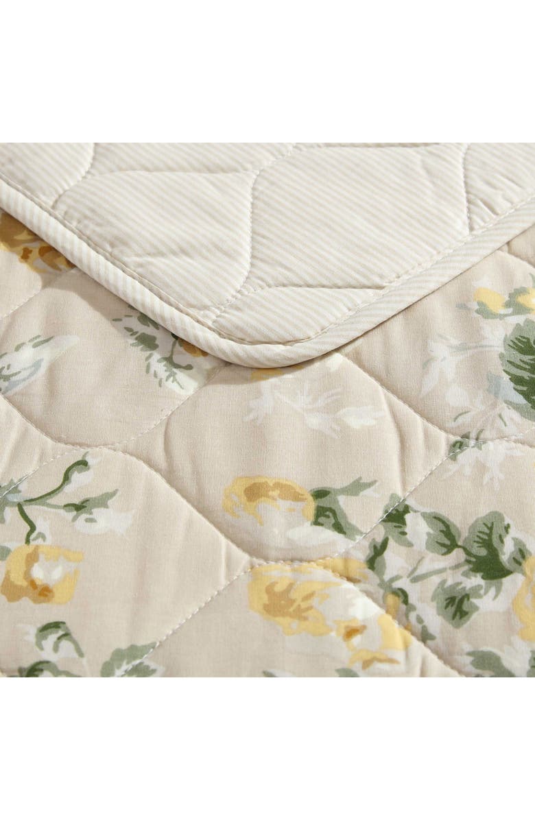 Laura Ashley Roses Quilt & Sham Set, Alternate, color, Gold/ Beige