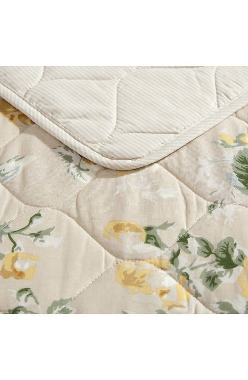 Laura Ashley Roses Quilt & Sham Set In Gold/beige