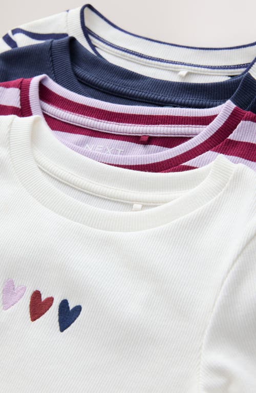 Next Kids' Assorted 4-pack Long Sleeve Rib T-shirts In Multi