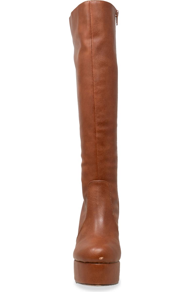 CHASE AND CHLOE Knee High Platform Boot, Alternate, color, Cognac