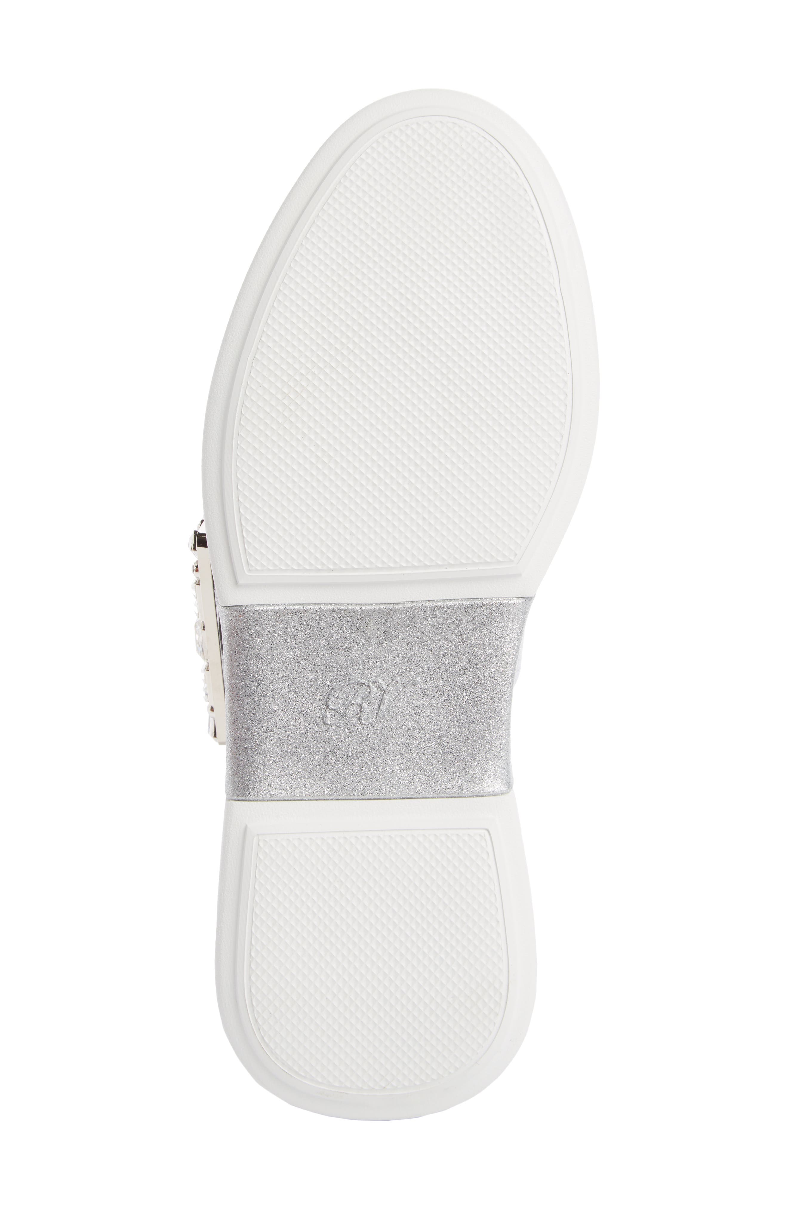 Roger Vivier Viv Skate Crystal Buckle Sneaker, Alternate, color, White