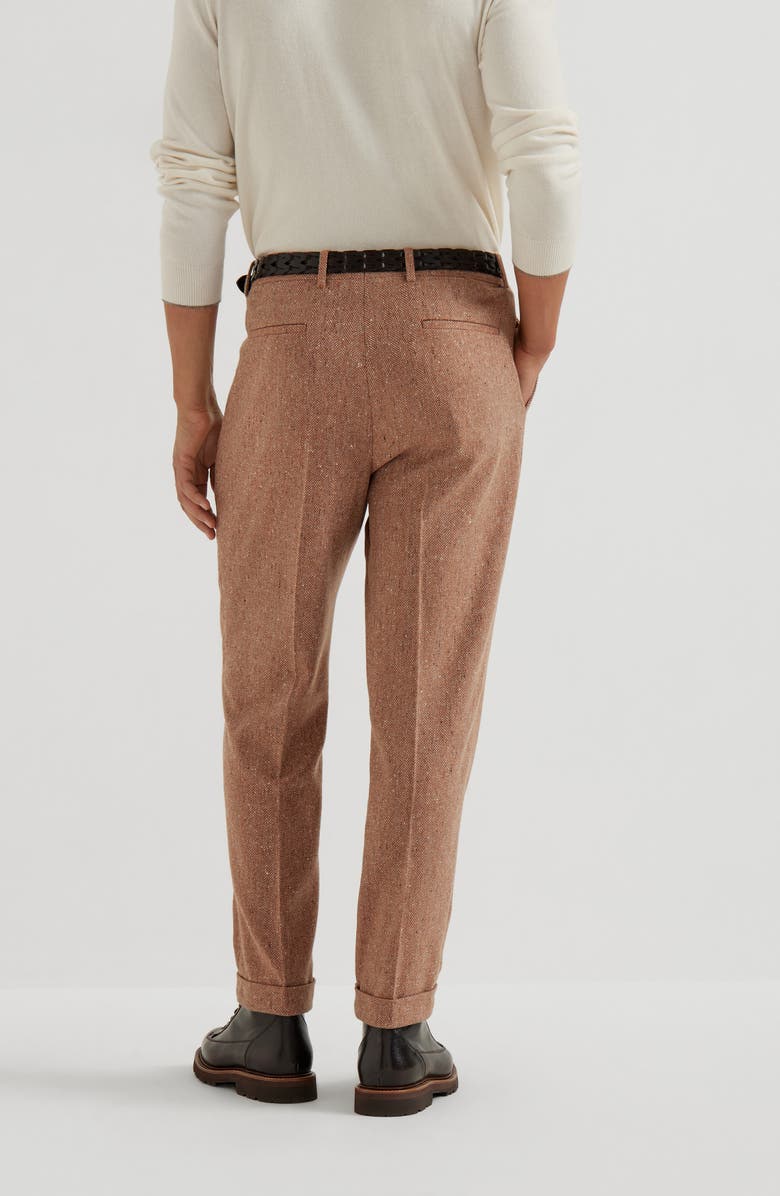 Brunello Cucinelli Chevron trousers, Alternate, color, Light Brown