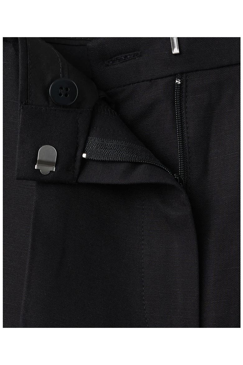 Straight Linen Blend Bermuda Shorts, Alternate, color, BLACK