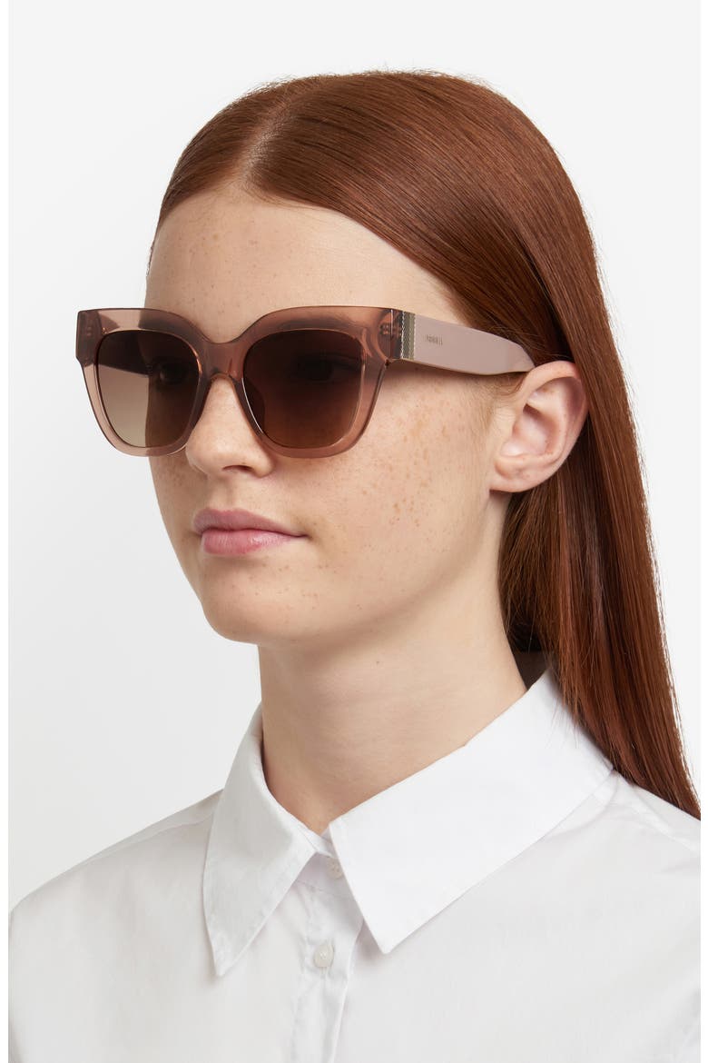 51mm Gradient Cat Eye Sunglasses, Alternate, color, CRYSTAL BEIGE/ BROWN SF