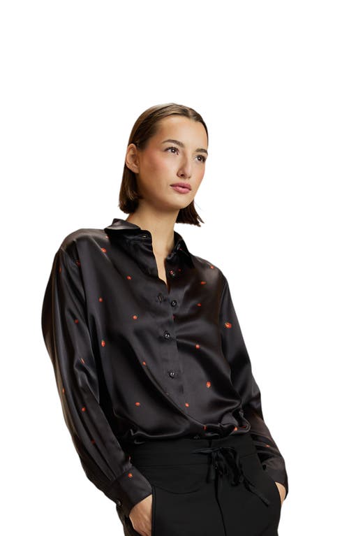 Cynthia Rowley Ladybug Silk Blouse in Black at Nordstrom, Size X-Small