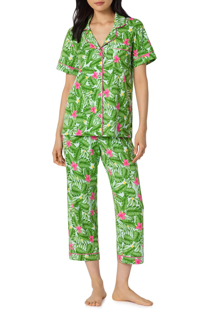 BedHead Pajamas Print Stretch Organic Cotton Crop Pajamas, Main, color, 