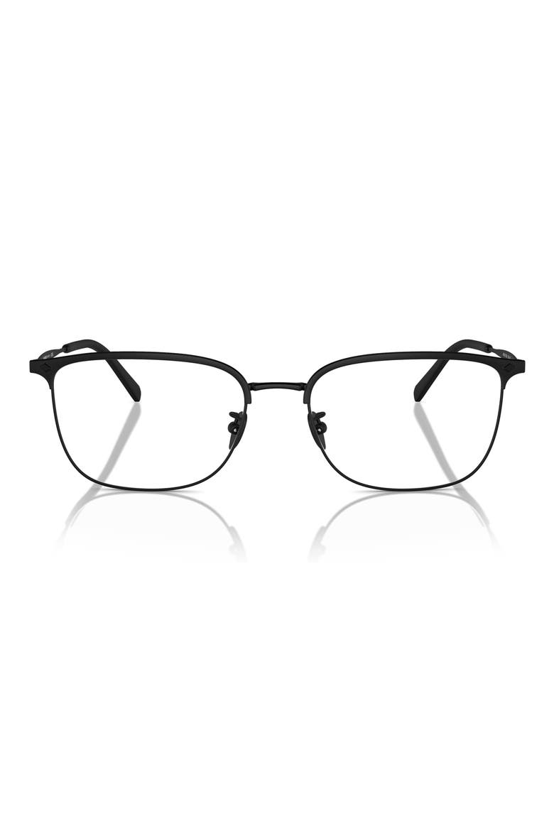 57mm Rectangular Optical Glasses, Main, color, MATTE BLACK / DEMO LENS