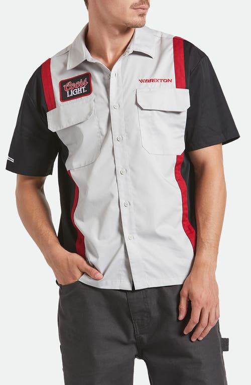 Brixton Coors Light Shake Down Short Sleeve Button-up Shirt In Multi