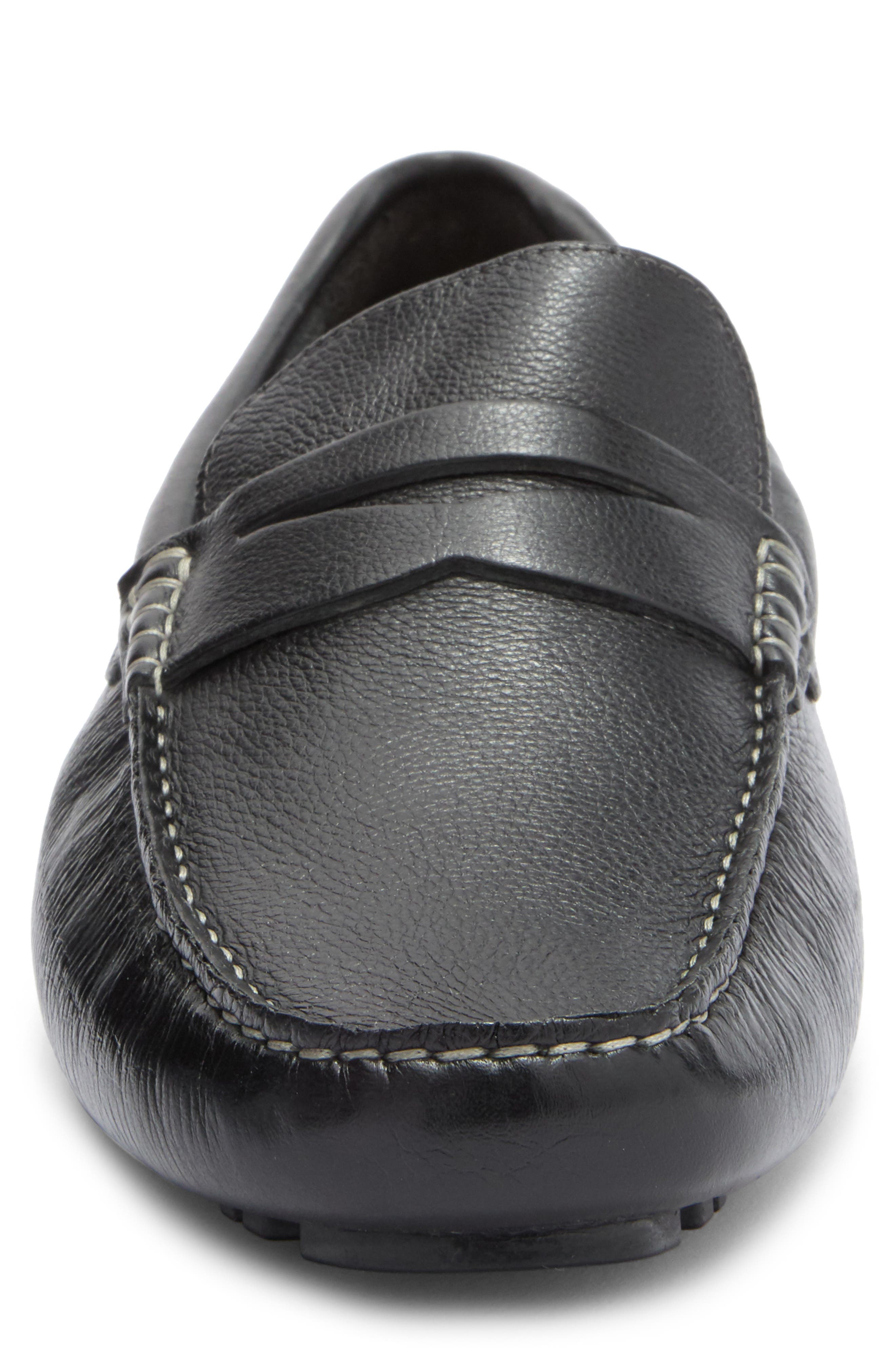 Nordstrom Driving Penny Loafer, Alternate, color, Black Leather