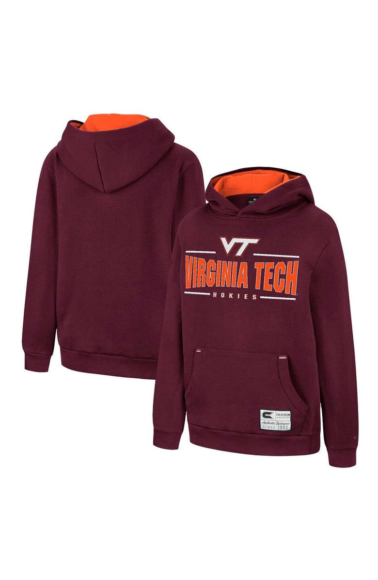 COLOSSEUM Youth Colosseum Maroon Virginia Tech Hokies Lead Guitarists Pullover Hoodie, Main, color, 