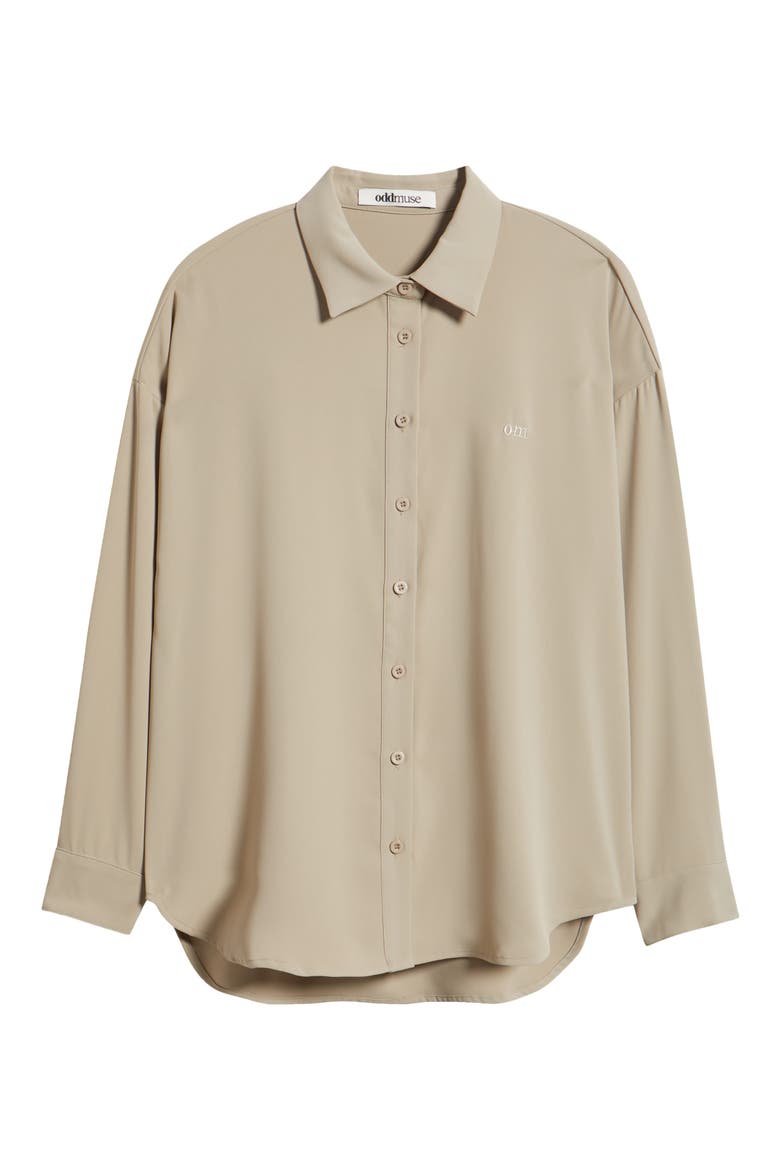 Ultimate Muse Button Front Shirt, Alternate, color, TAUPE