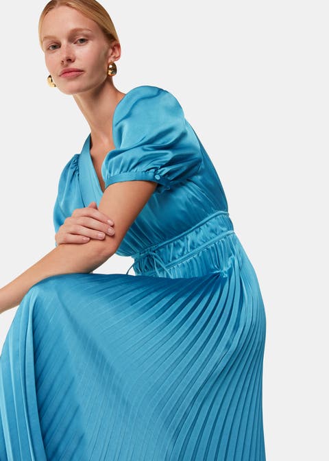 Delilah Satin Pleat Dress
