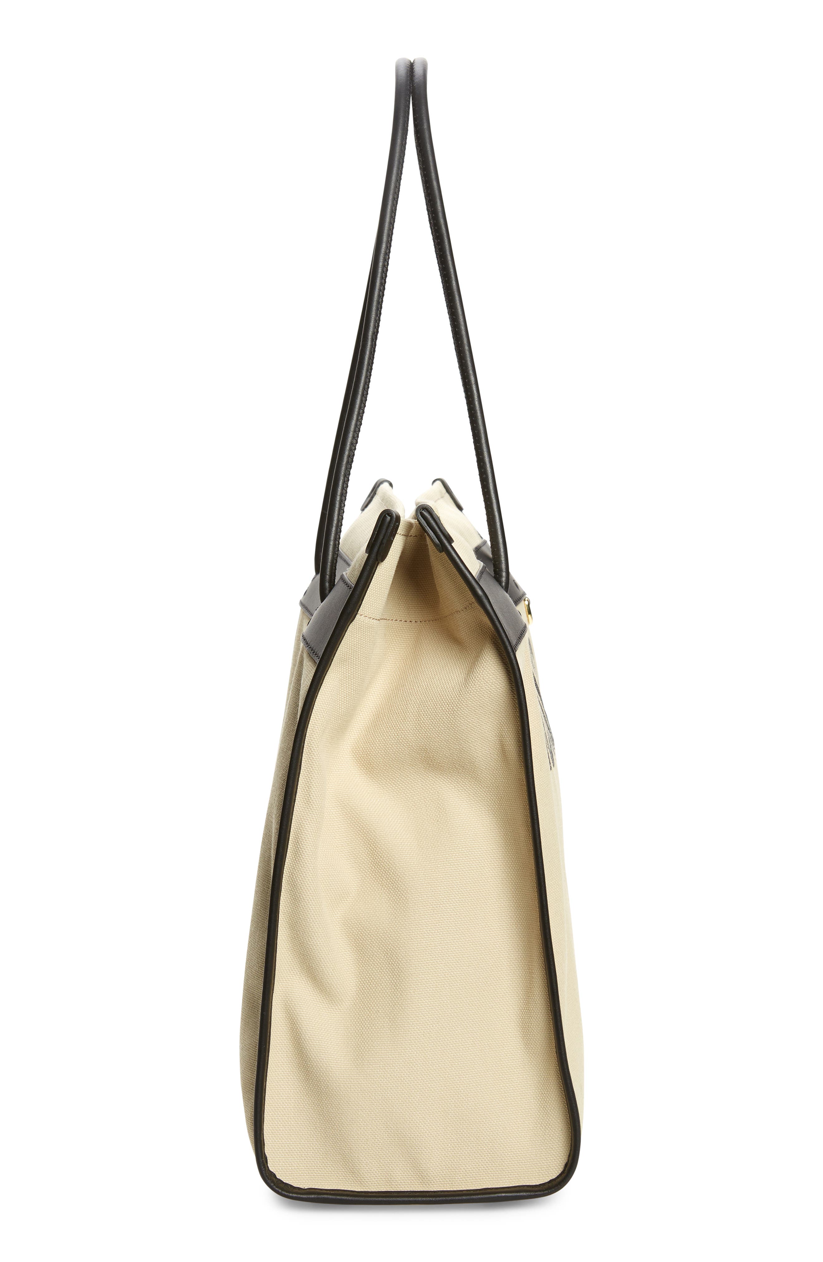 Moschino In Love We Trust Canvas Tote Bag, Alternate, color, 