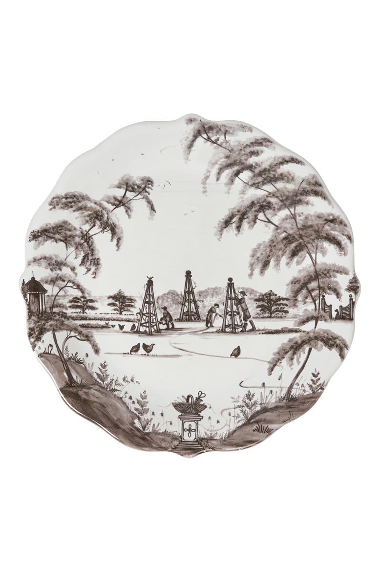 Country Estate Set of 4 Party Plates, Alternate, color, FLINT GREY