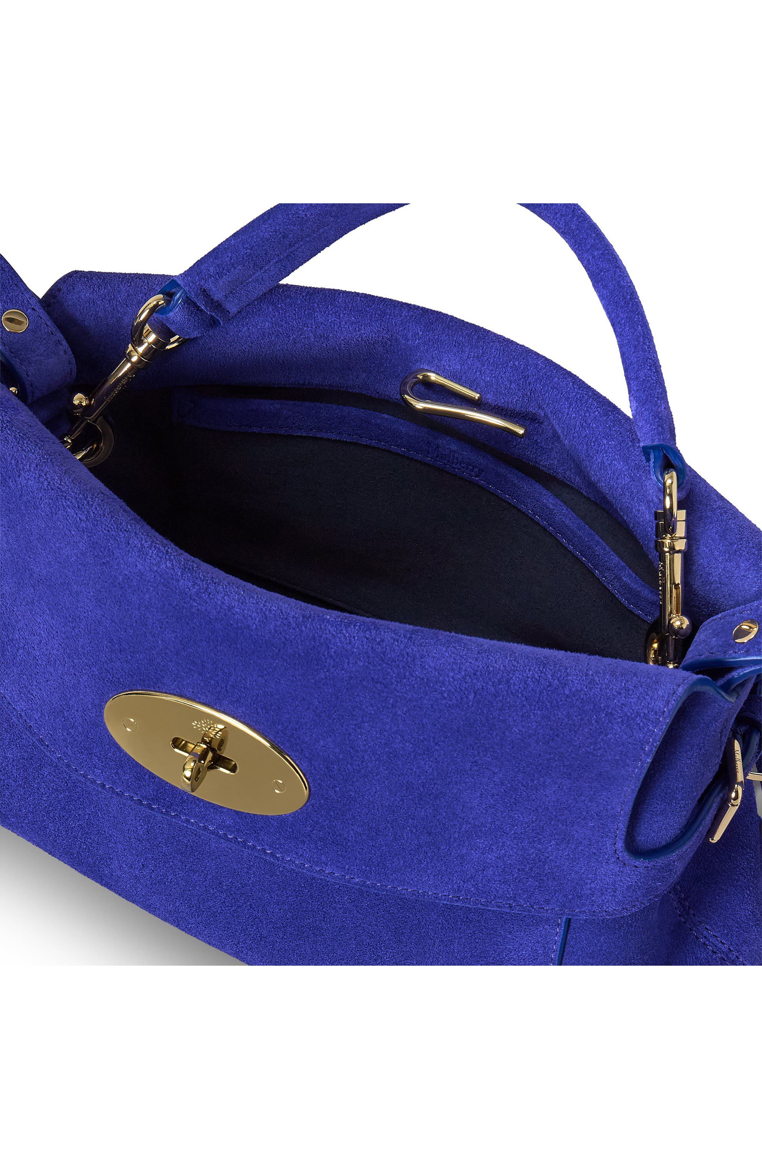 Small Stevie Suede Top Handle Bag, Alternate, color, ROYAL AMETHYST