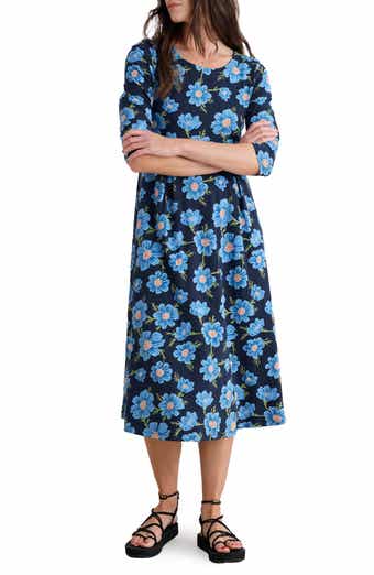 Seasalt Cornwall Veronica Print Stretch Organic Cotton Jersey Midi Dress