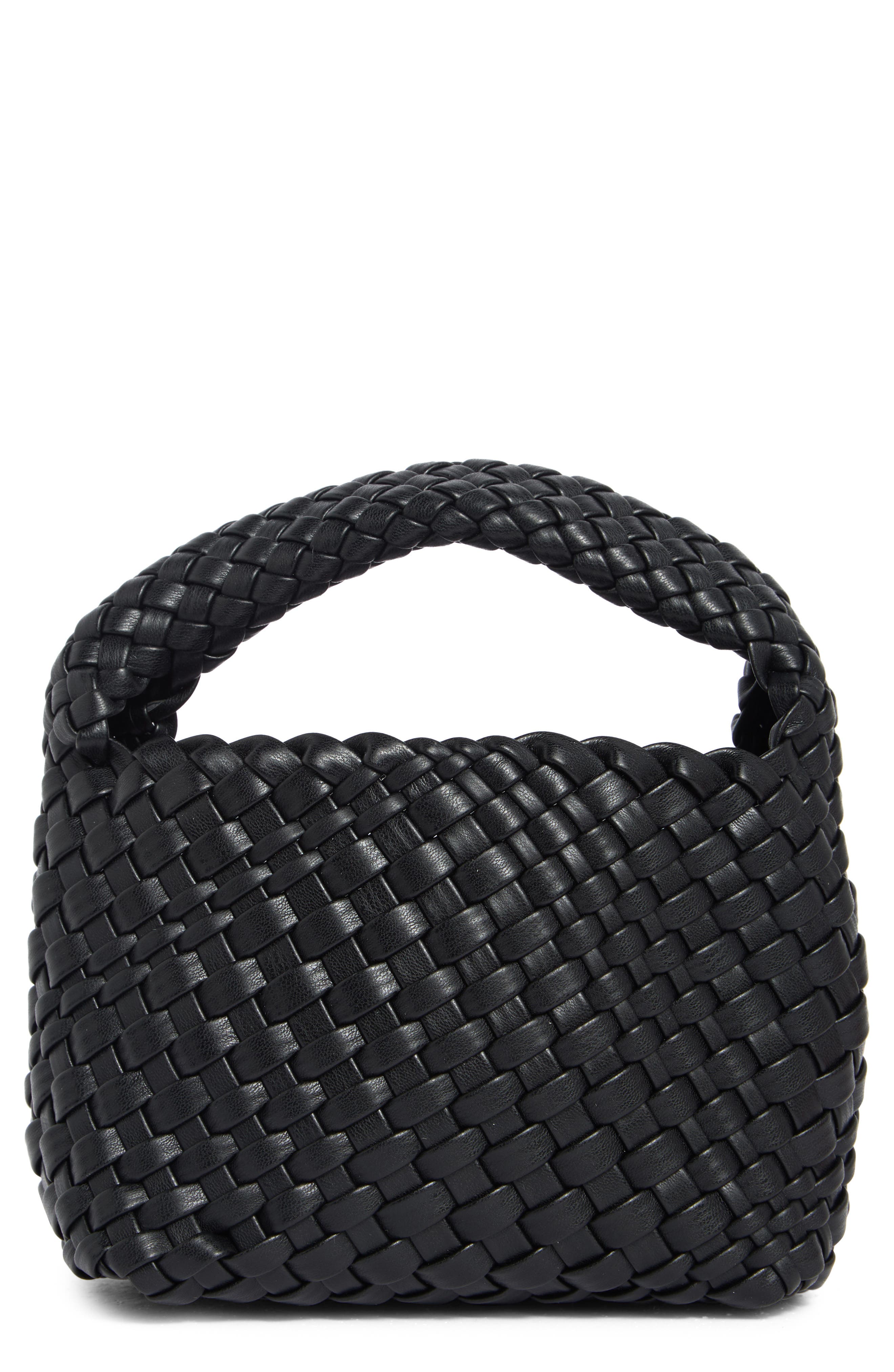 Melie Bianco Sylvie Woven Handbag, Main, color, Black