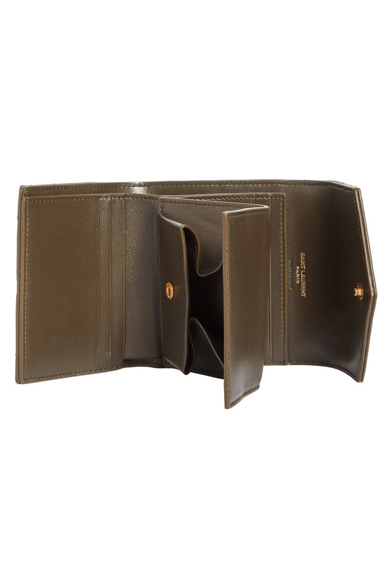 Monogram Matelassé Leather Trifold Wallet, Alternate, color, LIGHT MUSK