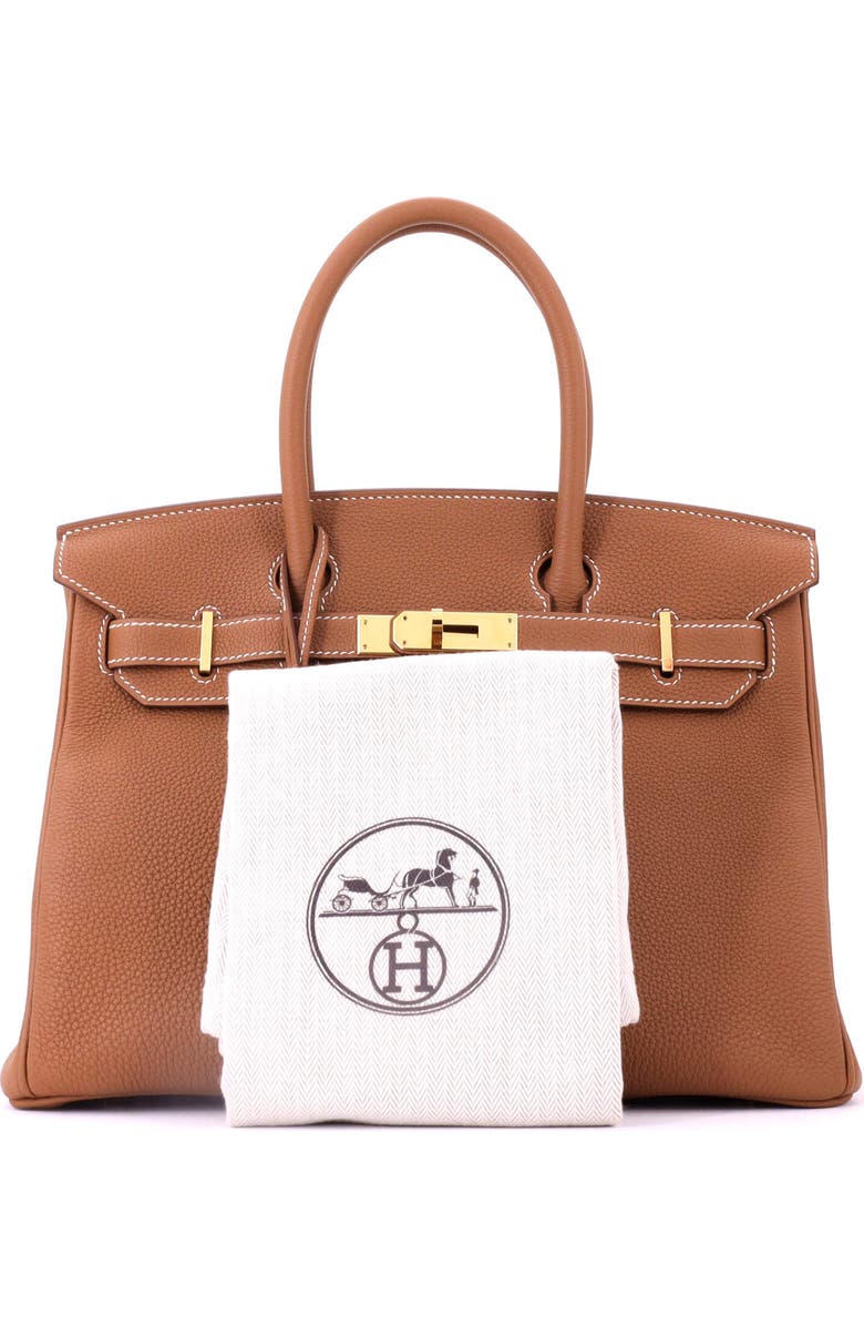 Pre-Owned Hermes Birkin Handbag Brown Togo with Gold Hardware 30, Alternate, color, Gold