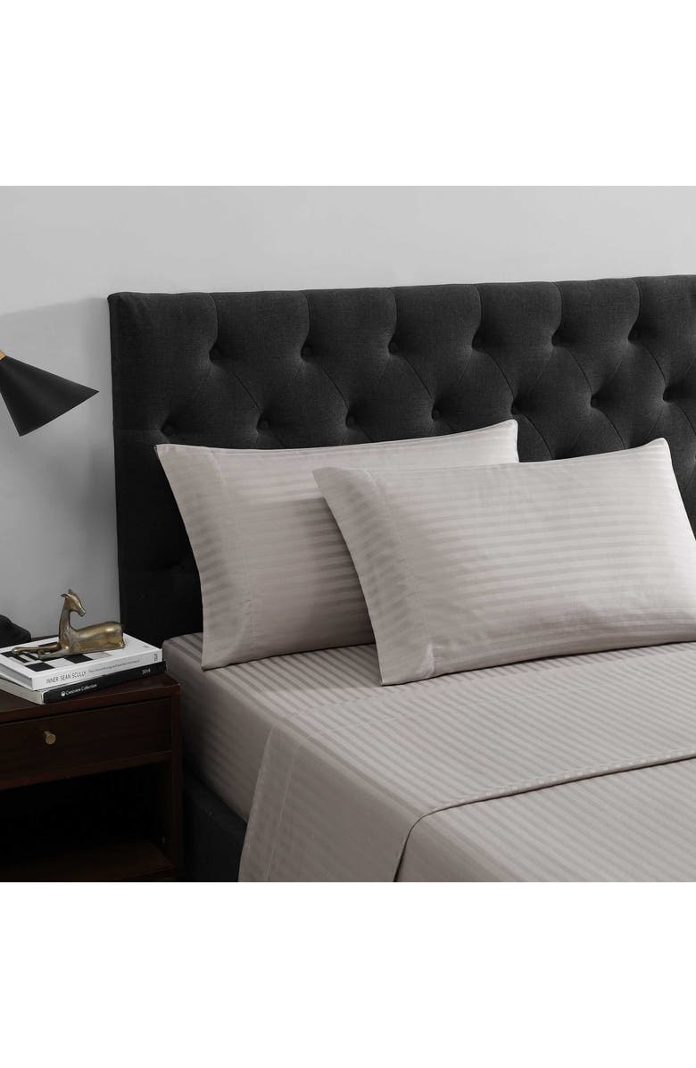 Vera Wang Dobby Stripe Sheet Set, Alternate, color, French Clay