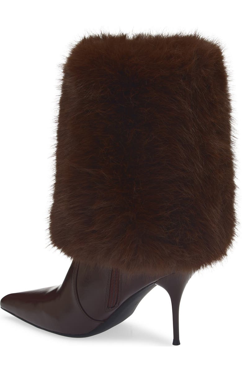 Jeffrey Campbell Thermal Faux Fur Cuff Bootie, Alternate, color, Coffee Combo