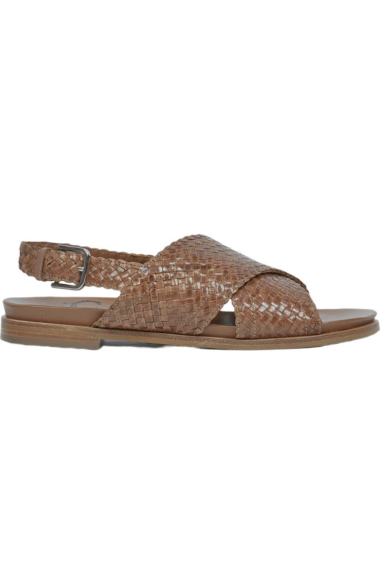 Celtic & Co. Leather Woven Crossover Sandal, Alternate, color, Brown