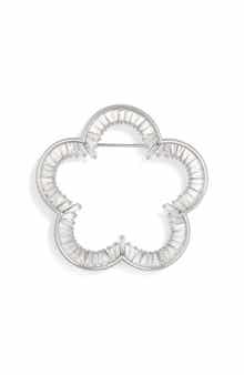 Ayesha Cubic Zirconia Flower Outline Brooch
