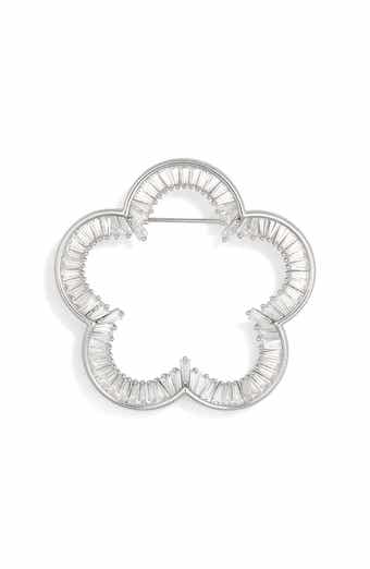 Ayesha Cubic Zirconia Flower Outline Brooch