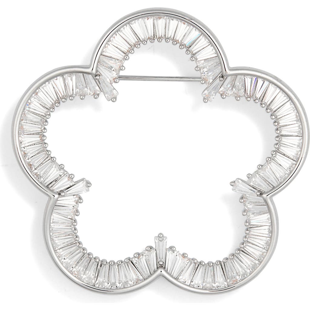 Eye Candy Los Angeles Ayesha Cubic Zirconia Flower Outline Brooch