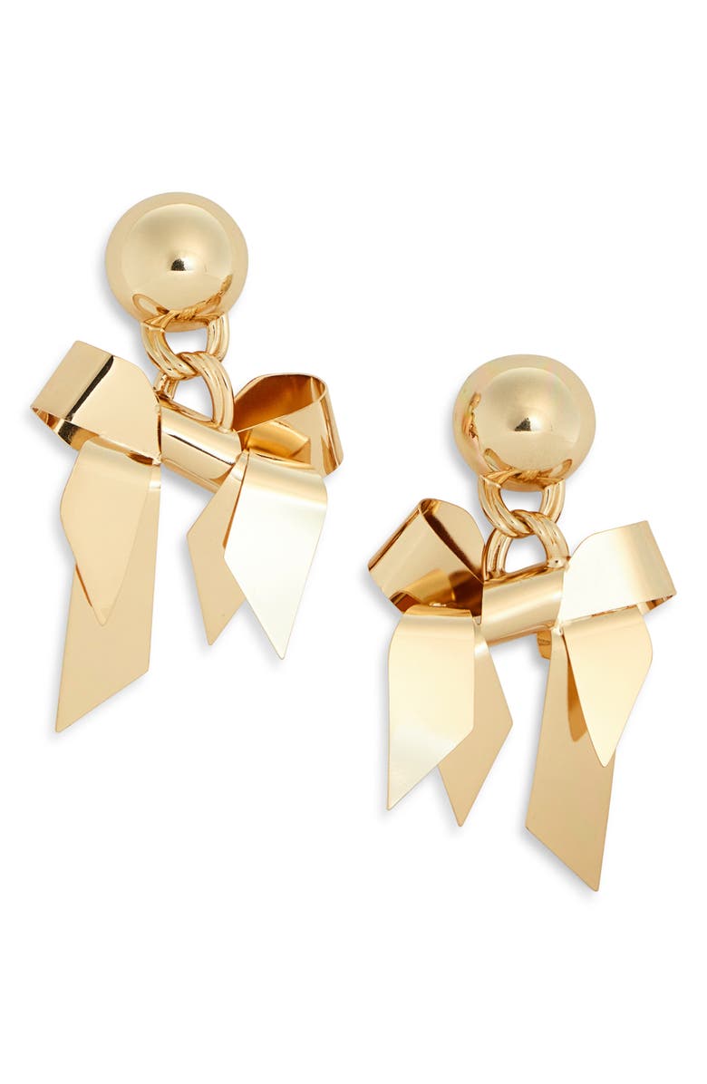 Carolina Herrera Bow Drop Earrings, Main, color, 