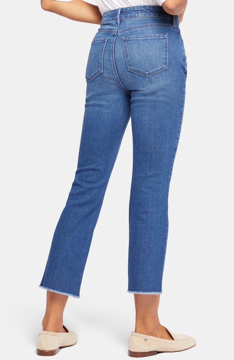 NYDJ High Waist Fray Ankle Crop Slim Bootcut Jeans, Alternate, color, Desire