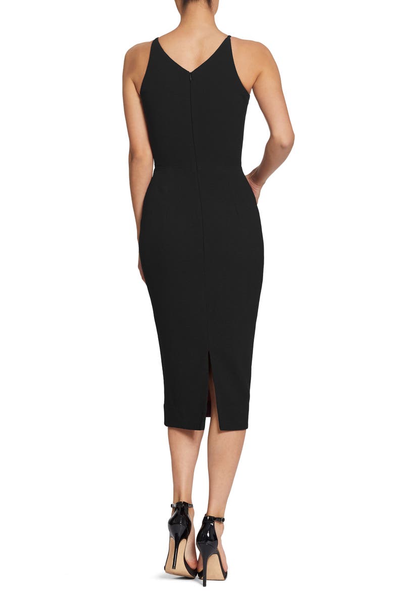 Lyla Crepe Cocktail Dress, Alternate, color, BLACK