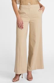 Santorelli Thea Cropped Wide Leg Pants in Stretch Cotton