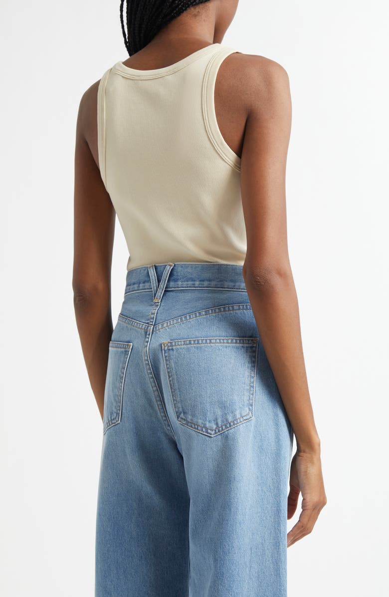 Veronica Beard Birke Stretch Cotton Tank, Alternate, color, Limestone