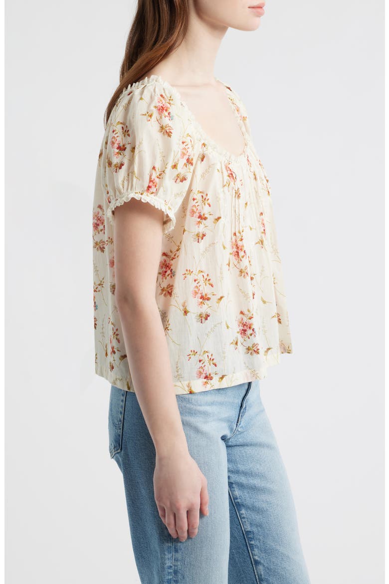 Frederica Floral Embroidered Organic Cotton Voile Top, Alternate, color, BLANC PRARIE ROSE
