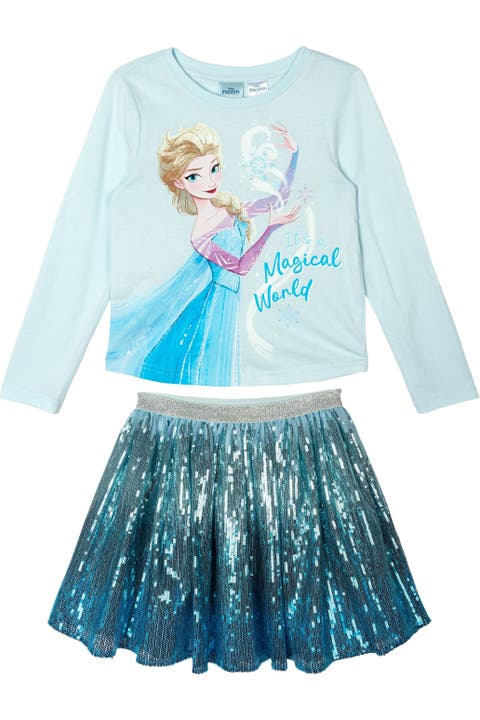Frozen Long Sleeve Tee and Sequin Skirt Set