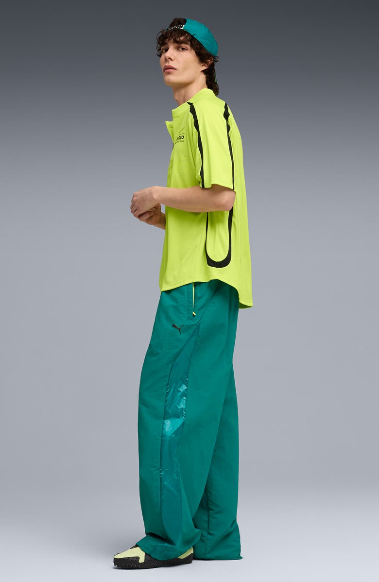 PUMA x AMF1 Lifestyle Short Sleeve Quarter Zip Jersey, Alternate, color, Lime Shimmer