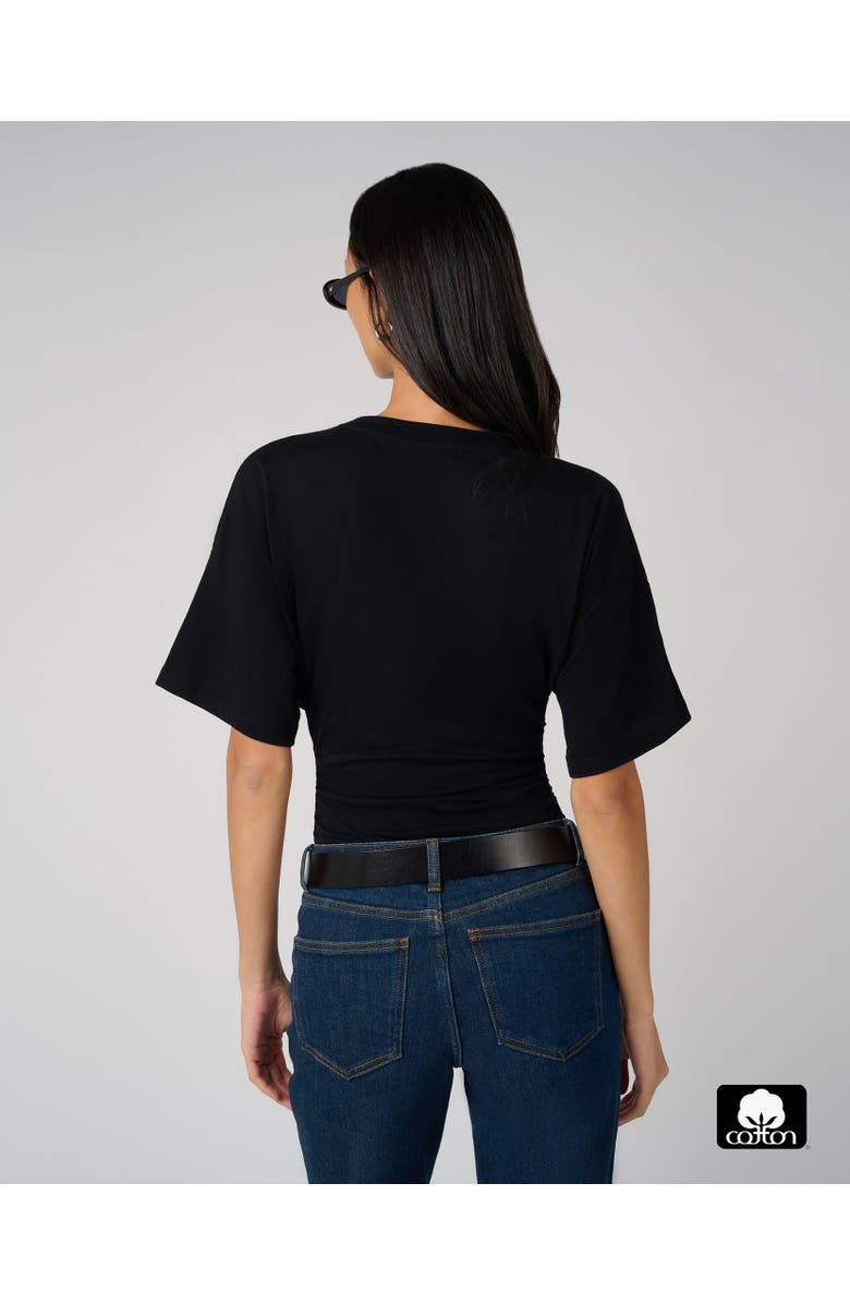 WeWoreWhat Cinched T-Shirt Bodysuit, Alternate, color, Black