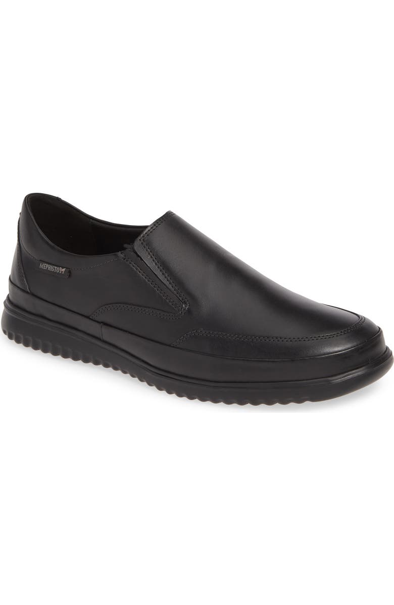 Mephisto Twain Slip-On Sneaker, Main, color, Black Leather