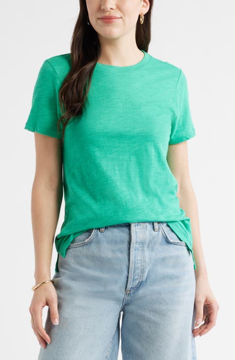Cotton Blend Crewneck T-Shirt