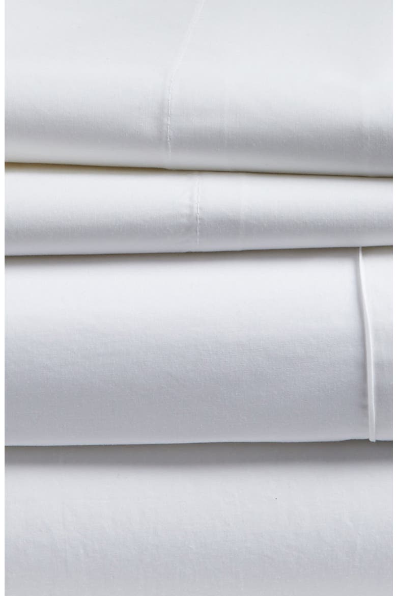 Cotton Percale Sheet Set, Alternate, color, WHITE