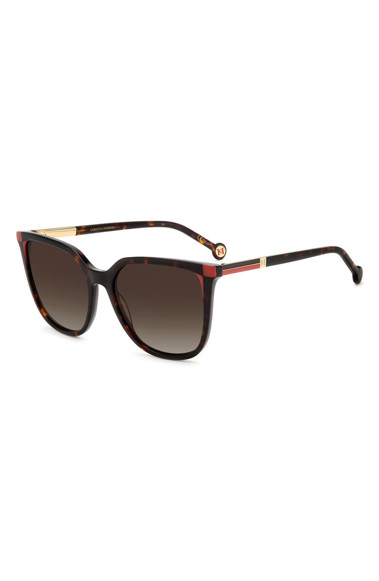 Carolina Herrera 54mm Square Sunglasses, Alternate, color, Havana Red