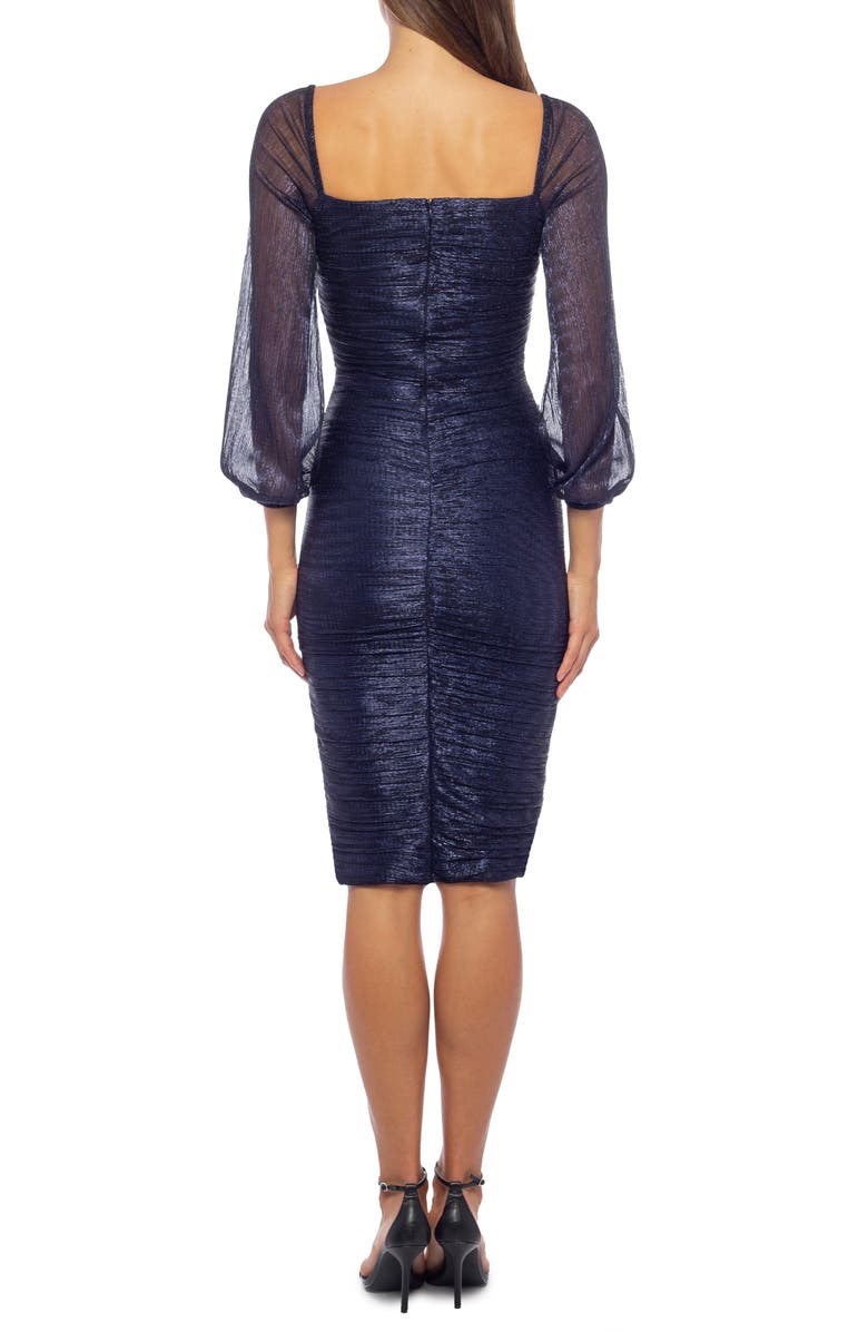 Marina Metallic Square Neck Cocktail Dress, Alternate, color,