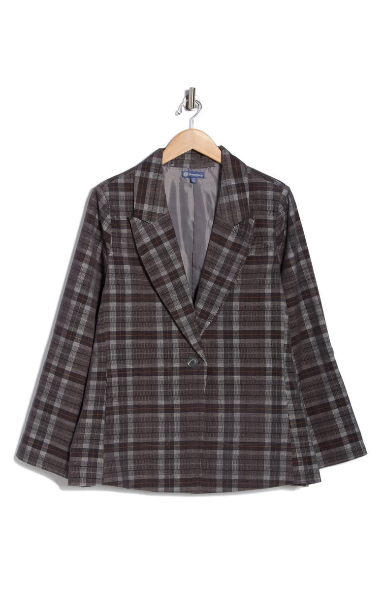 Democracy Plaid Corduroy Roll Tab Blazer, Main, color, Steel Grey Multi