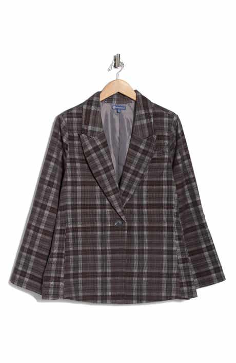 Democracy Plaid Corduroy Roll Tab Blazer