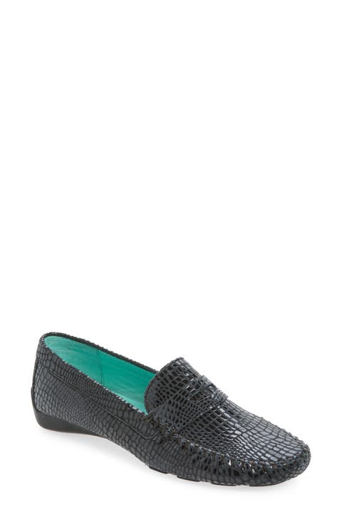 Anna Croc Embossed Loafer